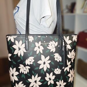 Kate Spade Black Floral Tote Bag